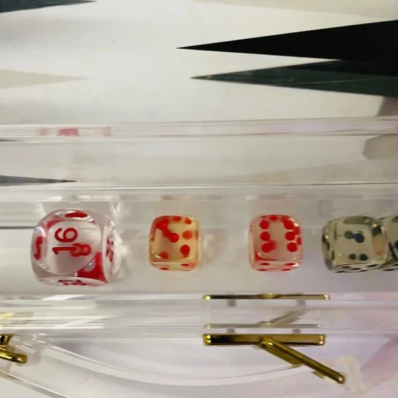 Luxury Acrylic Backgammon Set With Gold Accents & Dice 17" x 131/3" x 3'